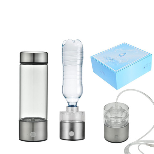 3-in-1 Portable 450ML Hydrogen-Rich Water Bottle, Hydrogen Water Generator Ionizer, 3 Mins 700-1000PPB, Effectively Improves Alkaline Water Quality for Home, Office and Travel