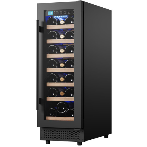 Vushine 12 Inch Wine Cooler Refrigerator, 21 Bottles Wine Fridge Small with Glass Door Built-in or Freestanding, Skinny Wine Fridge Compressor Quick Cooling&Low Noise-Kitchen Bar Office