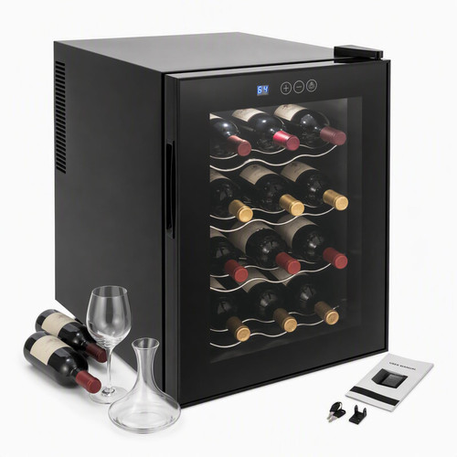 20 Bottle Wine Fridge Freestanding, Digital Display & Glass Door for Bar