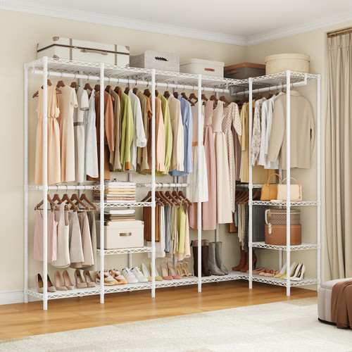 ONBRILL F6 Freestanding Large Corner Metal Closet Organizer Storage System