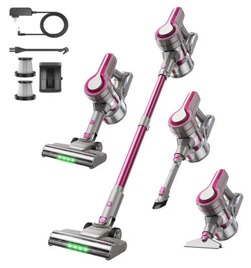CDYJLDY 600W/50Kpa Cordless Vacuum Cleaners for Home, 50Mins Stick Vacuum with Self-Standing,Anti-Tangl,Lightweight Wireless Vacuum for Hardwood Floors Carpet Pet Hair Car(Purple)