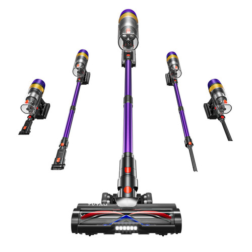 TVTAU Cordless Vacuum Cleaner, Self-Standing 620W 55KPA 75Min Runtime Stick Vacuum for Home, 1.8L Dust Cup, LED Display, Anti-Tangle, 8-Stage Filtration, for Hardwood Floor Carpet Pet Hair