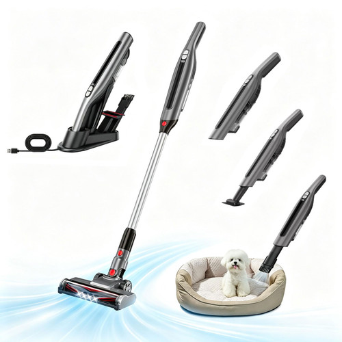NovoVekos Cordless Vacuum Cleaner, 30KPa Stick Vacuum with Charging Base