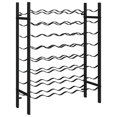 CATRP-Flower Stand 48 Bottle Wine Rack Black Metal Storage Organizer