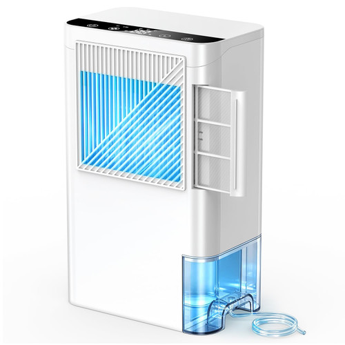 Dehumidifiers for Home, 2000 Sq.Ft New Rotary Dehumidifier with Drain Hose/2.5L Water Tank, Quiet Dehumidifier for Basement Bedroom Bathroom RV, Auto Shut Off, Sleep Mode, 7-Color Ambient Light