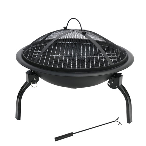 Wood Burning Fire Pit Small Fire Pit with Mesh Lid