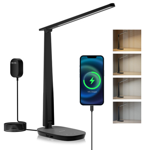 Honeywell HWT-H2 LED Desk Lamp, Eye-Caring Full Spectrum, USB Charging