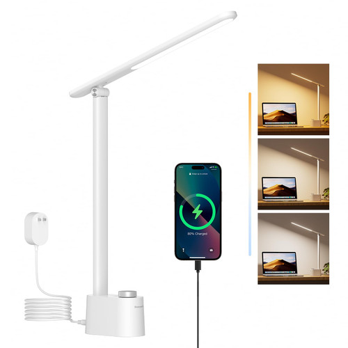 Honeywell LED Desk Lamp, Sunturalux™ White Desk Lamps for Home Office USB