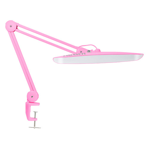 Neatfi XL 2200 Lumens 24W LED Desk Lamp – Shadow-Free Task Lighting | 4-Level Dimming | Home Office & Crafts Use | 20-Inch Wide Head (Pink, Non-CCT with Clamp)