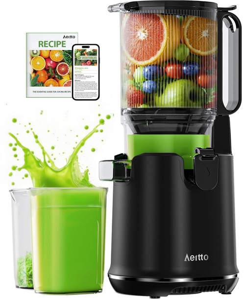 Aeitto Juicer Machines, 5.3" Large Feed Chute, Easy to Clean & Assembly