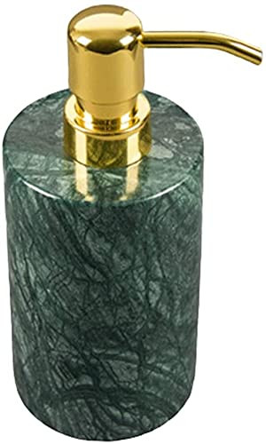 Multi Use Marble Soap Dispenser, Refillable Shower 165ml 5.5oz Bathroom Countertop, Liquid Lotion Bottle Suitable Size(A-Green,Round)