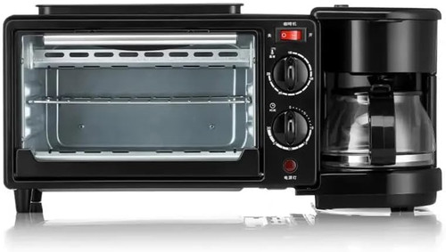 3-in-1 Breakfast Station with Coffee Maker, Toaster Oven & Frying Pan
