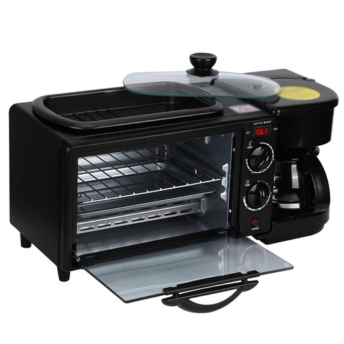 Breakfast Station Toaster,Oven Frying Pan Coffee Maker Retro Small Kitchen Multifunction Machine