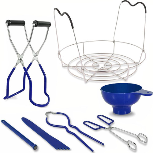 7 Pieces Canning Supplies Kit, Stainless Steel, Blue