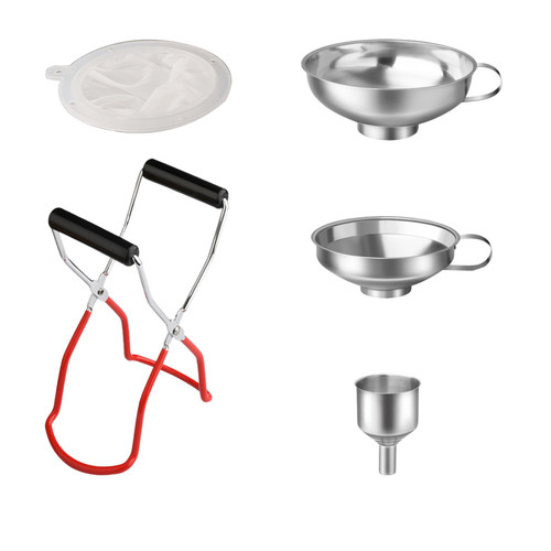 Deskium 5 Pcs Canning Kit With Jar Lifter, Funnels, Food Screen And Pickle Tool Set, Ideal For Regular And Wide Mouth Jars
