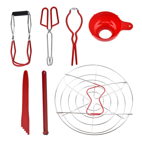 Peosaard Canning Equipment, Canning Tools Set of 7 Stainless Steel Water Bath Pressure Canner with Comfort Handle No Rust Non-Slip Supplies, Water Bath Canner