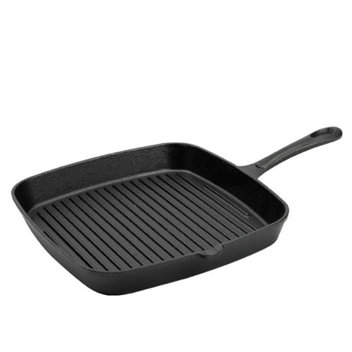 Cast Iron Steak Frying Pan Steak Without Coating with Striated Pattern Plate