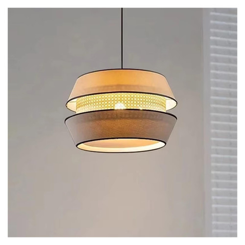 Fabric Chandelier Living Dining Bedroom Rattan Pendant Lights Indoor Lighting Fixtures, Chandeliers(3 Color Light,D 40cm)
