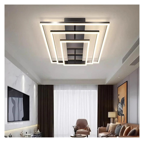 Chandelier Light, Modern Nordic LED Ceiling Lights Minimalist Iron Acrylic Lamps Living Dining Room Home Restaurant Decor Lighting(3 Rings,Dimmable)
