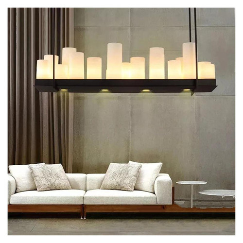 LED Chandeliers, Style Iron Art Retro Glass Candle Chandeliers Restaurant Bedroom Hotel Pendant Lamps Home Decor Lighting Fixtures(L75cm)