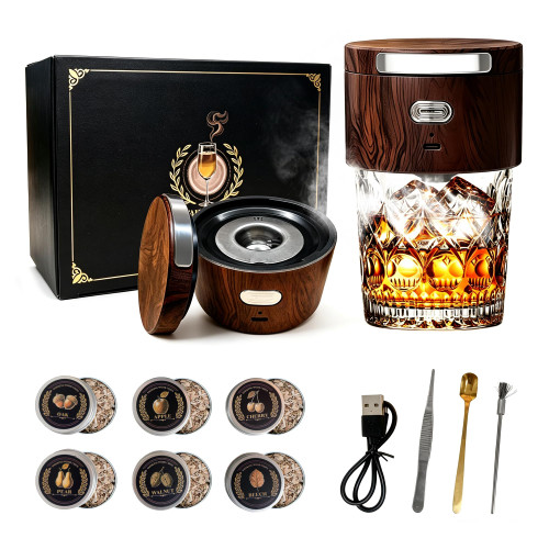Electric Whiskey Smoker Kit Rechargeable Cocktail Smoker Kit Whiskey Gift for Men