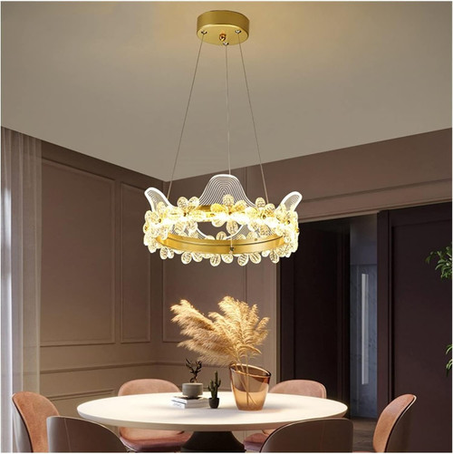 Led Chandeliers Modern Ceiling Chandelier Lighting Compatible with Dining Room Bedroom Kichen Crystal Living Room Lamps Modern LED Chandelier,for a Family Dinner