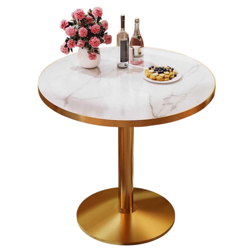60cm Mid-Century Modern Round Dining Table, Pedestal Base, Black - Ideal for 2-4 People, Perfect for Home, Office, Living Room, Kitchen & Leisure Spaces.