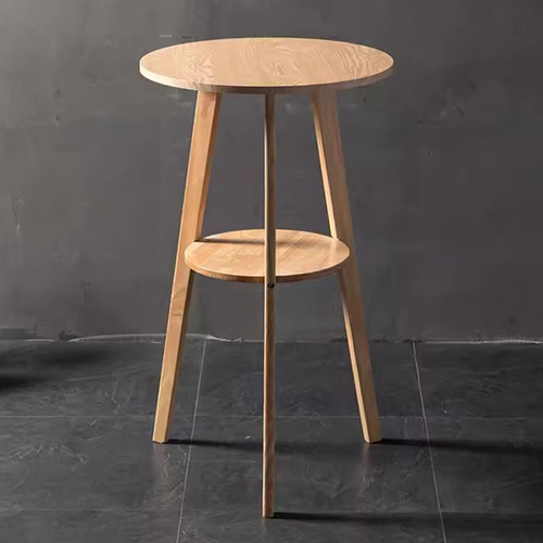 Round Bar Height Pub Table - 2-Tier High Top Bistro Table for Small Kitchen & Dining Room - Stylish Tall Furniture for Home Decor and Entertaining