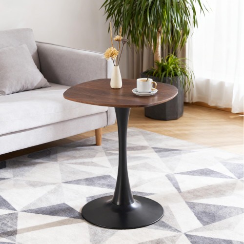 23.62" Walnut Dining Table, Small Round Wooden Table for Kitchen, Dining Room, Living Room, Multi-Functional, Sturdy, Modern Farmhouse, Easy Assembly