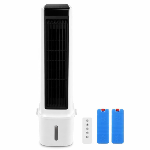 SLEKVERSA Integrated Cooling Portable Air Conditioner – 3-in-1 Evaporative Marsh Cooler Fan, Remote, 3 Speeds, 8.4 Gal Tank, 120° Oscillation, Timer, Wheels – Mini AC Unit for Bedroom, Office, Garage