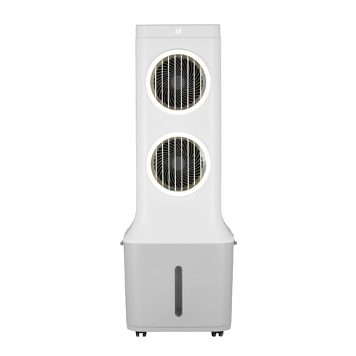 Evaporative Swamp Cooler 1800 CFM, 6.3Gal Tank, 2 Blades & 2 Lights, 24-Speed, 9H Timer, Oscillating, Remote Control, 60W DC Air Cooler for 25-40㎡ Room