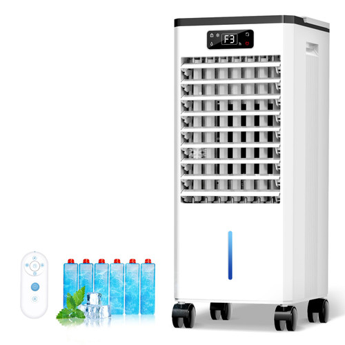 Ashihoti Official Portable Air Conditioners, 4-IN-1 Swamp Cooler, Evaporative Air Coolers with 3 Speeds & 4 Modes, 2-Gal Water Tank for Cooling, 15-20 FT/s Remote and Touch Control for Indoors Use