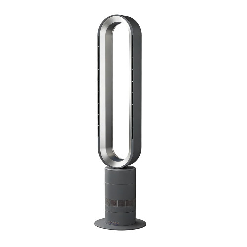 Xcity H601 Bladeless Tower Fan, 10 Cooling Speeds, Remote Control, Ultra-Quiet Brushless DC Motor for Bedroom, Living Room, Office & Commercial Use, Silver & Gray