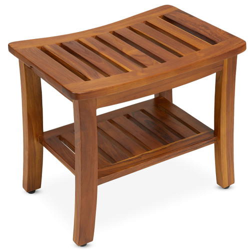 Teakcraft Teak Shower Bench & Stool for Inside Shower, 21", Fully Assembled