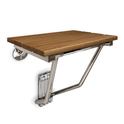 DreamLine Natural Teak Folding Shower Seat. ADA Compliant Shower Seat