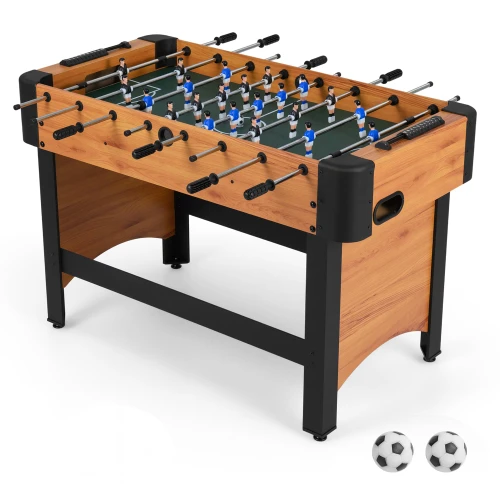 COSTWAY 47" Competition Full Size Foosball Table, Home Arcade Soccer Game Table with 22 Players, 2 Balls, Football Table Set for Kids & Adults, Great for Family Nights and Parties, Natural