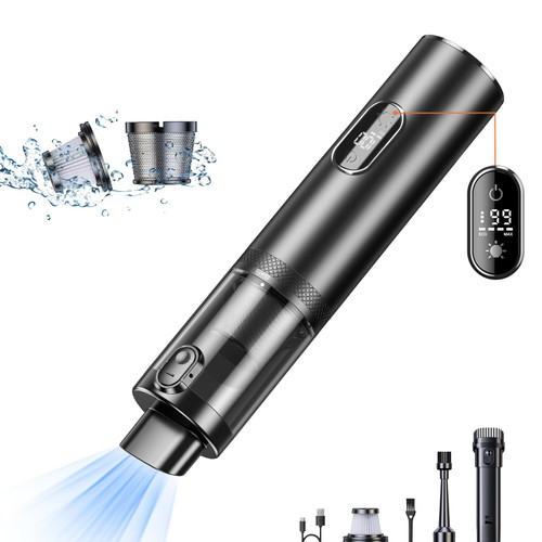 Rulsen Cordless Car Vacuum Cleaner 14000Pa, Handheld Vacuum Portable Dust Buster Vacuum Small Vacuum Cleaner for Vehicle,Pet,Home, LED Display & Lightweight & Low Noise & Rechargeable