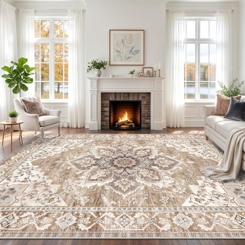 CloudParadise 8x10 Area Rugs Living Room Rug: Soft Vintage Washable Rug