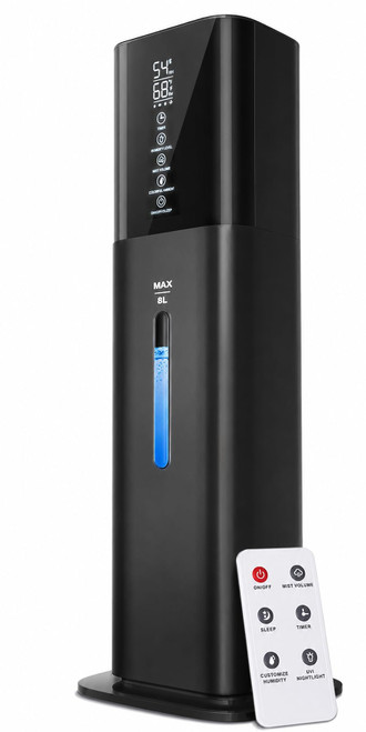 Humidifiers for Bedroom, 2.11Gal 8L Quiet Humidifiers for Large Room with Timer, 360°Nozzle, 3 Speed Ultrasonic Cool Mist Humidifier with Humidistat for Baby Home Adults