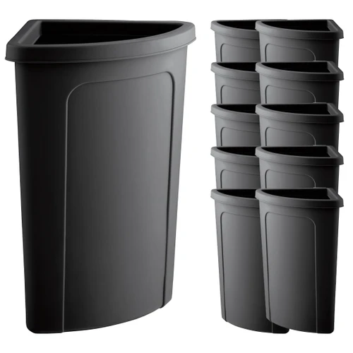 SunSierra 10 pcs 21 Gallon Corner Kitchen Waste Bin, Commercial Heavy-Duty Trash Can, Garbage Bin, Durable Waste Container, Recycling Bin, Plastic Wastebasket for Garage, Office, Restaurants, Hotels