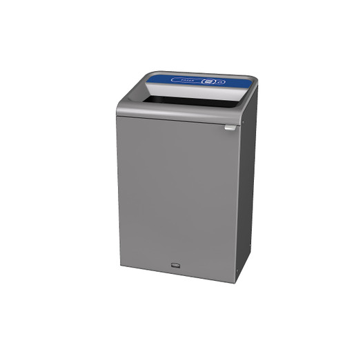Rubbermaid Commercial Products Configure 1 Stream Paper Trash Can, 33 Gal, Grey Stenni, Indoor for Stadiums/Food Courts/Airports