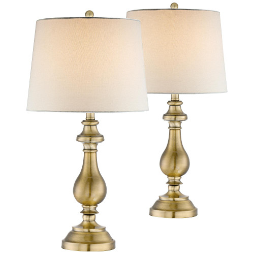 Fairlee 26" Tall Table Lamps Set of 2 Gold Brass Candlestick Antique