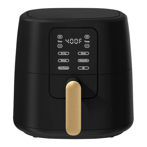 Wonderful 6 Quart Digital Air Fryer, Large Touch Screen Air Fryer with Programmable Time & Temperature Control, 4-in-1 Roast Reheat Dehydrate, Nonstick Design (Black Sesame)