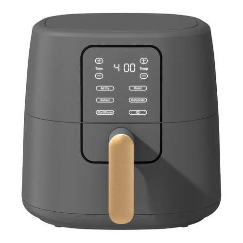 LUGBAR 6 Qt Air Fryer with TurboCrisp Technology, EverGood Ceramic Nonstick Coating (Oyster Gray)