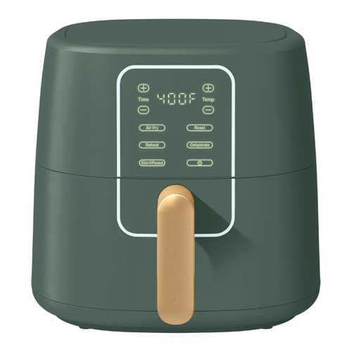 LUGBAR 6 Qt Air Fryer with TurboCrisp Technology, EverGood Ceramic Nonstick Coating (Thyme Green and Hydrangea)