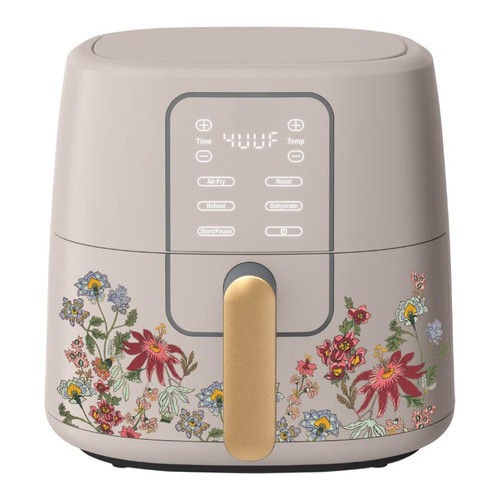 LUGBAR 6 Qt Air Fryer with TurboCrisp Technology, EverGood Ceramic Nonstick Coating (Wildflower Porcini)