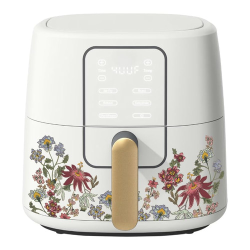 LUGBAR 6 Qt Air Fryer with TurboCrisp Technology, EverGood Ceramic Nonstick Coating (Wildflower White Icing)