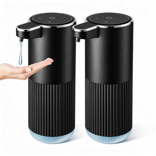 Touchless Automatic Soap Dispensers, Two-Pack Black
