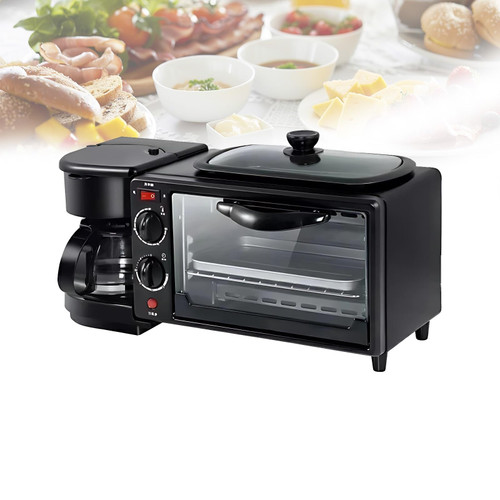 Breakfast Station with Coffee Maker, Mini Oven & Griddle - Space-Saving Kitchen Appliance