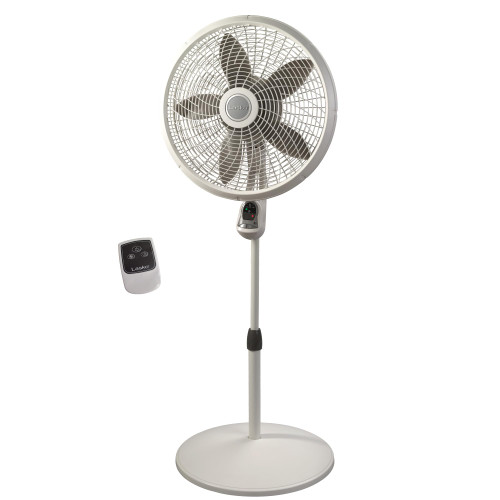 Lasko Cyclone Pedestal Fan, Adjustable Height, Remote Control, Timer, 3 Speeds, for Bedroom, Kitchen, Office and Living Room, 18", White, 1885, Large